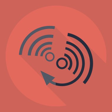 Gölge simgesi wi-fi ile düz modern tasarım