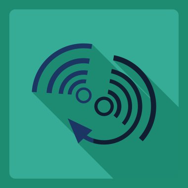 Gölge simgesi wi-fi ile düz modern tasarım