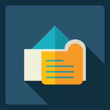 Gölge mesaj simge ile düz modern tasarım