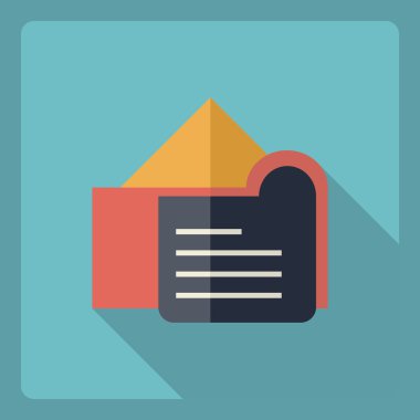 Gölge mesaj simge ile düz modern tasarım