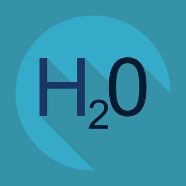 Gölge simge su ile düz modern tasarım