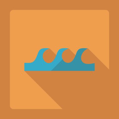 Gölge simgesi dalga ile düz modern tasarım