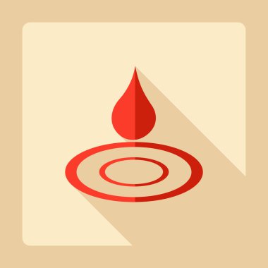 Gölge simge su ile düz modern tasarlamak