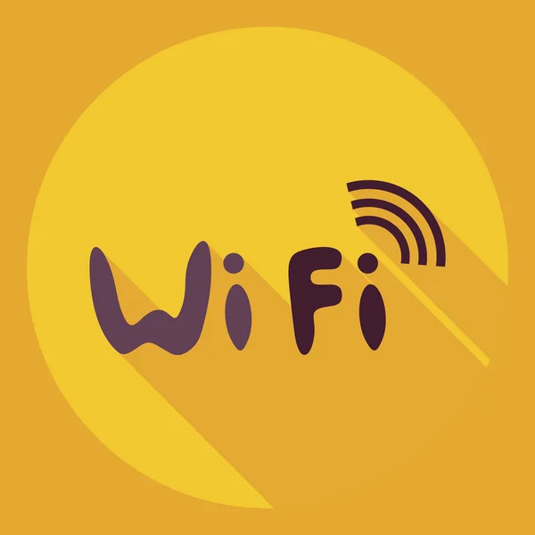 Diseño moderno plano con sombra Icono wi-fi — Archivo Imágenes Vectoriales