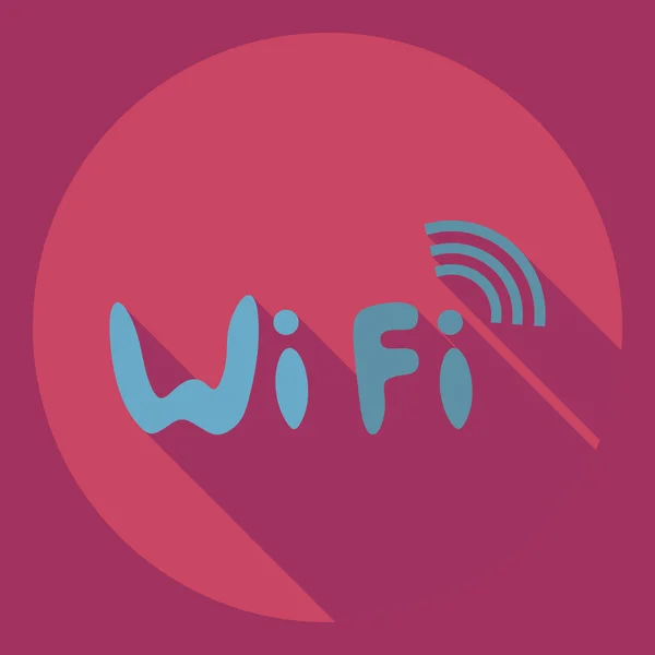 Gölge simgesi wi-fi ile düz modern tasarım — Stok Vektör