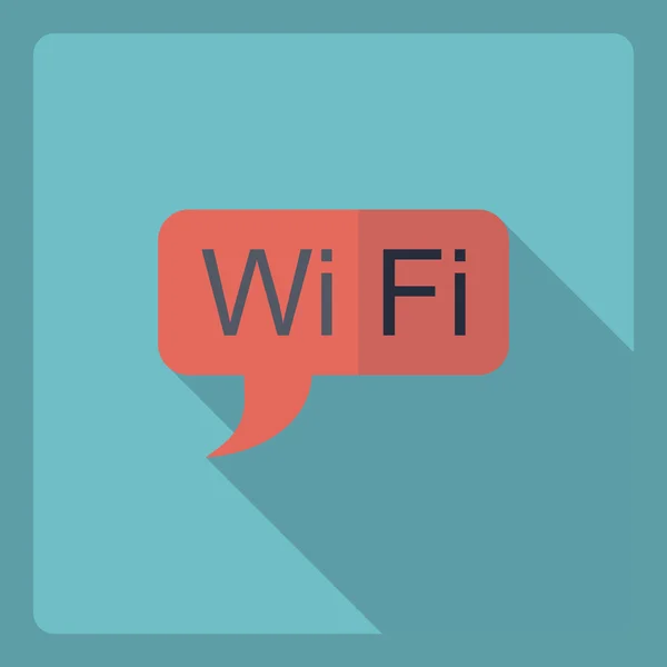 Plat modern design met schaduw pictogram wi-fi — Stockvector