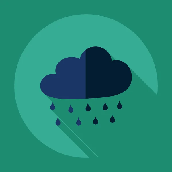 Diseño moderno plano con sombra Icono lluvia — Vector de stock