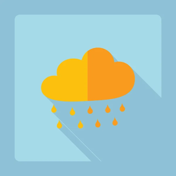 Diseño moderno plano con sombra Icono lluvia — Vector de stock