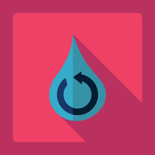 Diseño moderno plano con sombra Icono ciclo de agua — Vector de stock