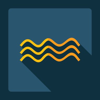 Gölge simgesi dalga ile düz modern tasarım