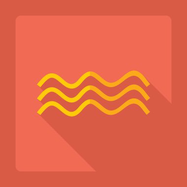 Gölge simgesi dalga ile düz modern tasarım