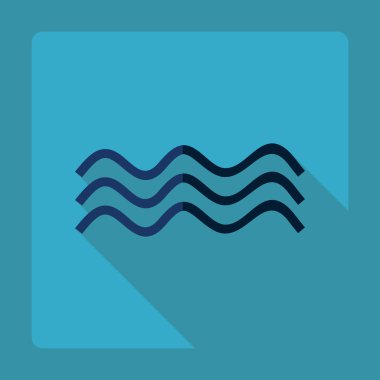 Gölge simgesi dalga ile düz modern tasarım