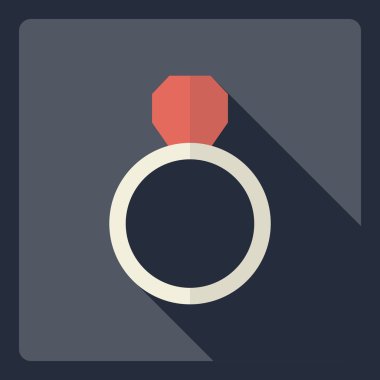 Gölge simgesi halka ile düz modern tasarım