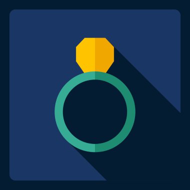 Gölge simgesi halka ile düz modern tasarım