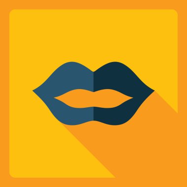 Gölge simgesi ruj ile düz modern tasarım