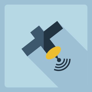 Gölge simgesi uydu ile düz modern tasarım