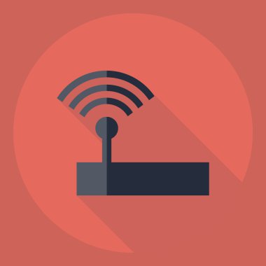 Gölge simgesi modem ile düz modern tasarım