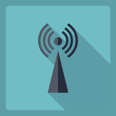 Gölge simgesi wi-fi ile düz modern tasarım