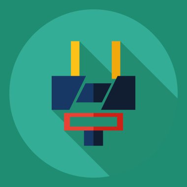 Gölge simgesi adaptörü ile düz modern tasarım