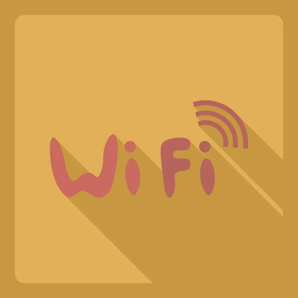 Design moderne plat avec ombre Icône wi-fi — Image vectorielle