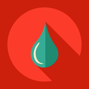 Gölge simge su ile düz modern tasarlamak