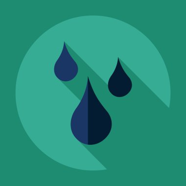 Gölge simge su ile düz modern tasarlamak