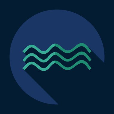 Gölge simgesi dalga ile düz modern tasarım