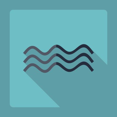 Gölge simgesi dalga ile düz modern tasarım