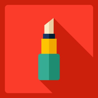 Gölge simgesi ruj ile düz modern tasarım