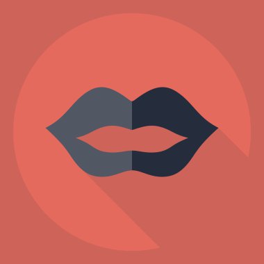 Gölge simgesi ruj ile düz modern tasarım