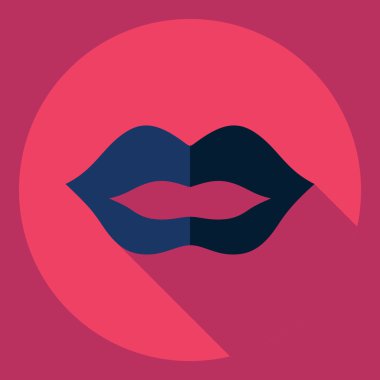 Gölge simgesi ruj ile düz modern tasarım