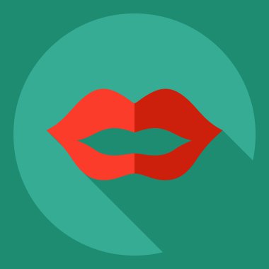 Gölge simgesi ruj ile düz modern tasarım