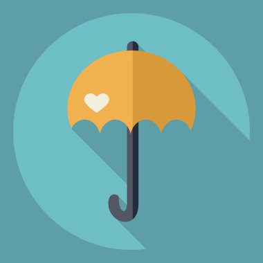 Gölge simgesi şemsiye ile düz modern tasarım