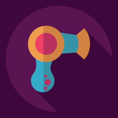 Gölge simgesi kurutma makinesi ile düz modern tasarım