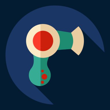 Gölge simgesi kurutma makinesi ile düz modern tasarım