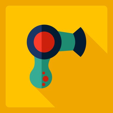 Gölge simgesi kurutma makinesi ile düz modern tasarım