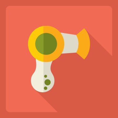 Gölge simgesi kurutma makinesi ile düz modern tasarım