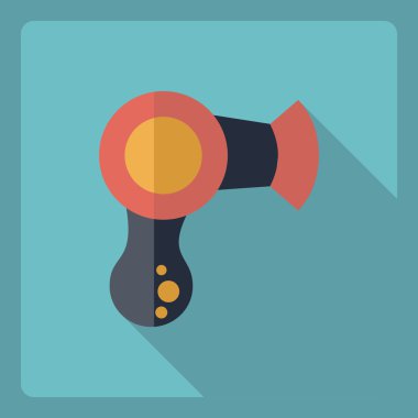 Gölge simgesi kurutma makinesi ile düz modern tasarım