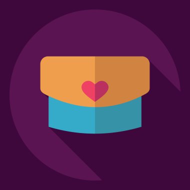 Gölge simgesi çanta ile düz modern tasarım