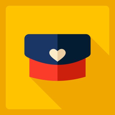 Gölge simgesi çanta ile düz modern tasarım