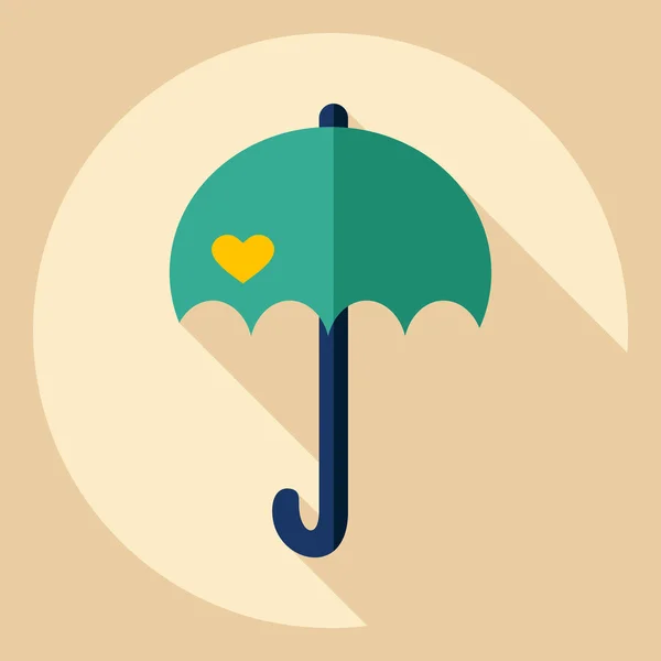 Platt modern design med skugga ikonen paraply — Stock vektor