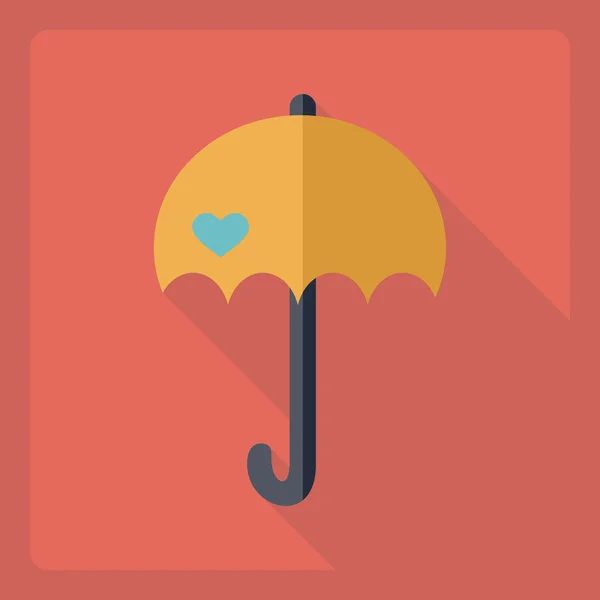 Platt modern design med skugga ikonen paraply — Stock vektor