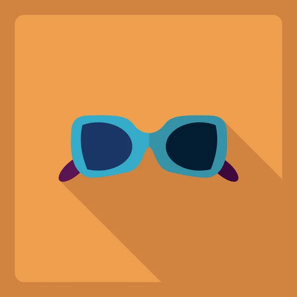 Diseño moderno plano con gafas Icono sombra — Vector de stock