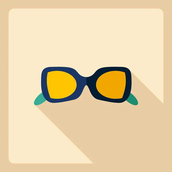Diseño moderno plano con gafas Icono sombra — Vector de stock
