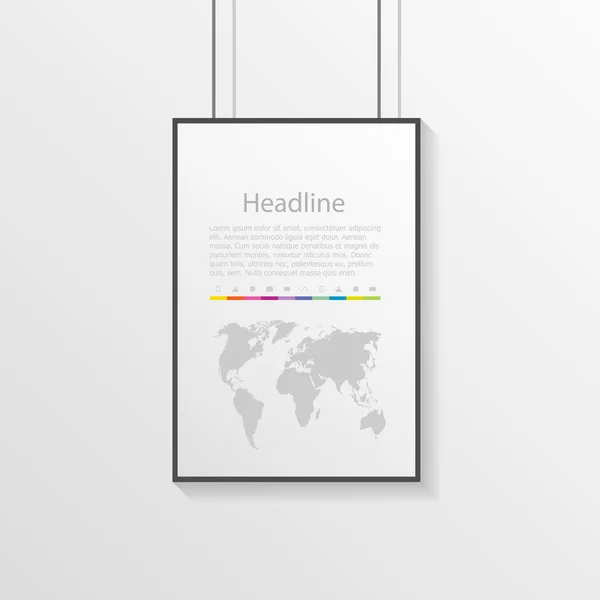 Infografik als Hängeschild mit Beschreibung — Stockvektor