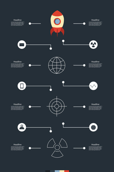 advanced detailing infographic depicting rockets