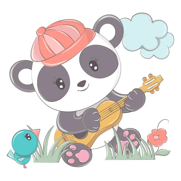 Imagens Vetoriais Panda Estilo Kawaii Personagem Desenho Animado Feito Para —  Vetores de Stock