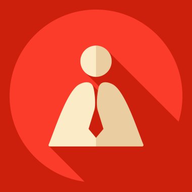 Gölge simgesi işadamı ile düz modern tasarım