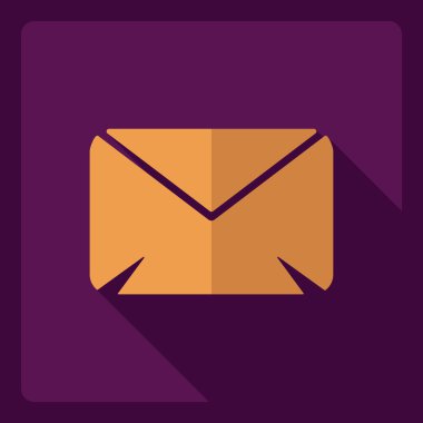 Gölge mesaj simge ile düz modern tasarım