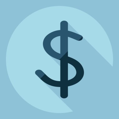 Gölge simgesi Doları ile düz modern tasarım